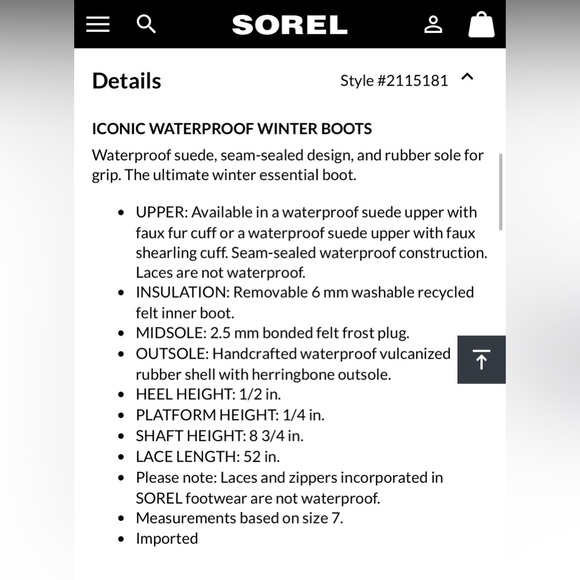 NIB SOREL Joan of Arctic Waterproof Boots Size 7 - Picture 9 of 9